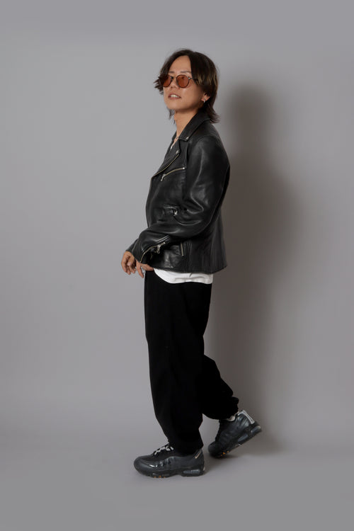 BEAMS Double Riders Jacket × Black Denim｜STYLE SET 03