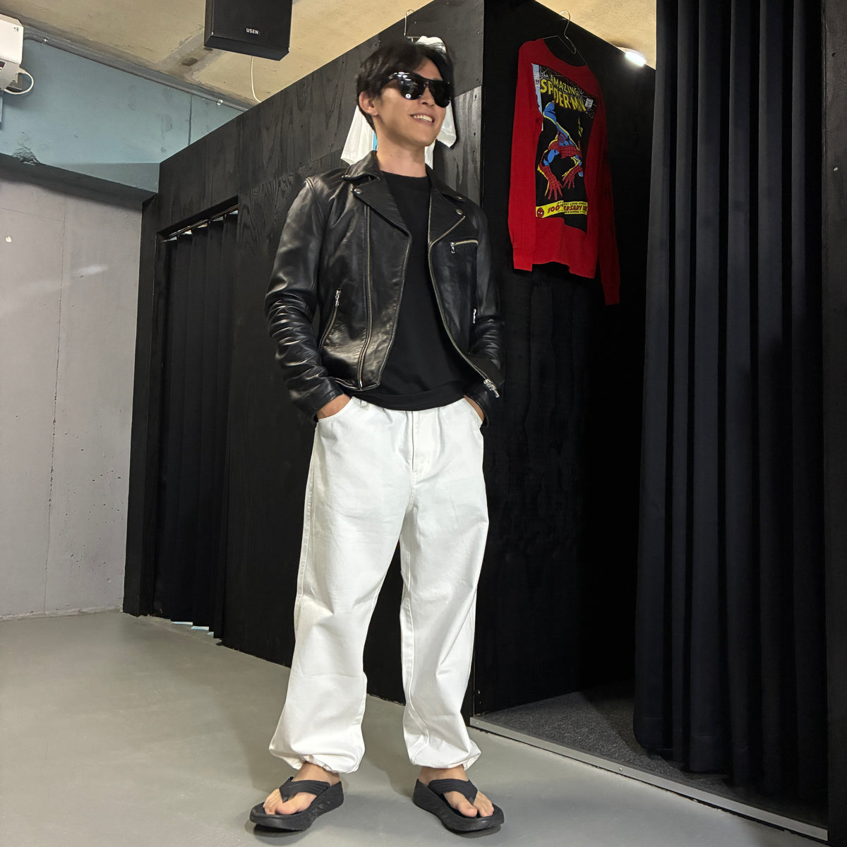 Drawcord Easy Wide Denimを
      身長160cm
      ・体重56kg
      ・Sサイズ
      ・WHITEカラー
      で着用した例