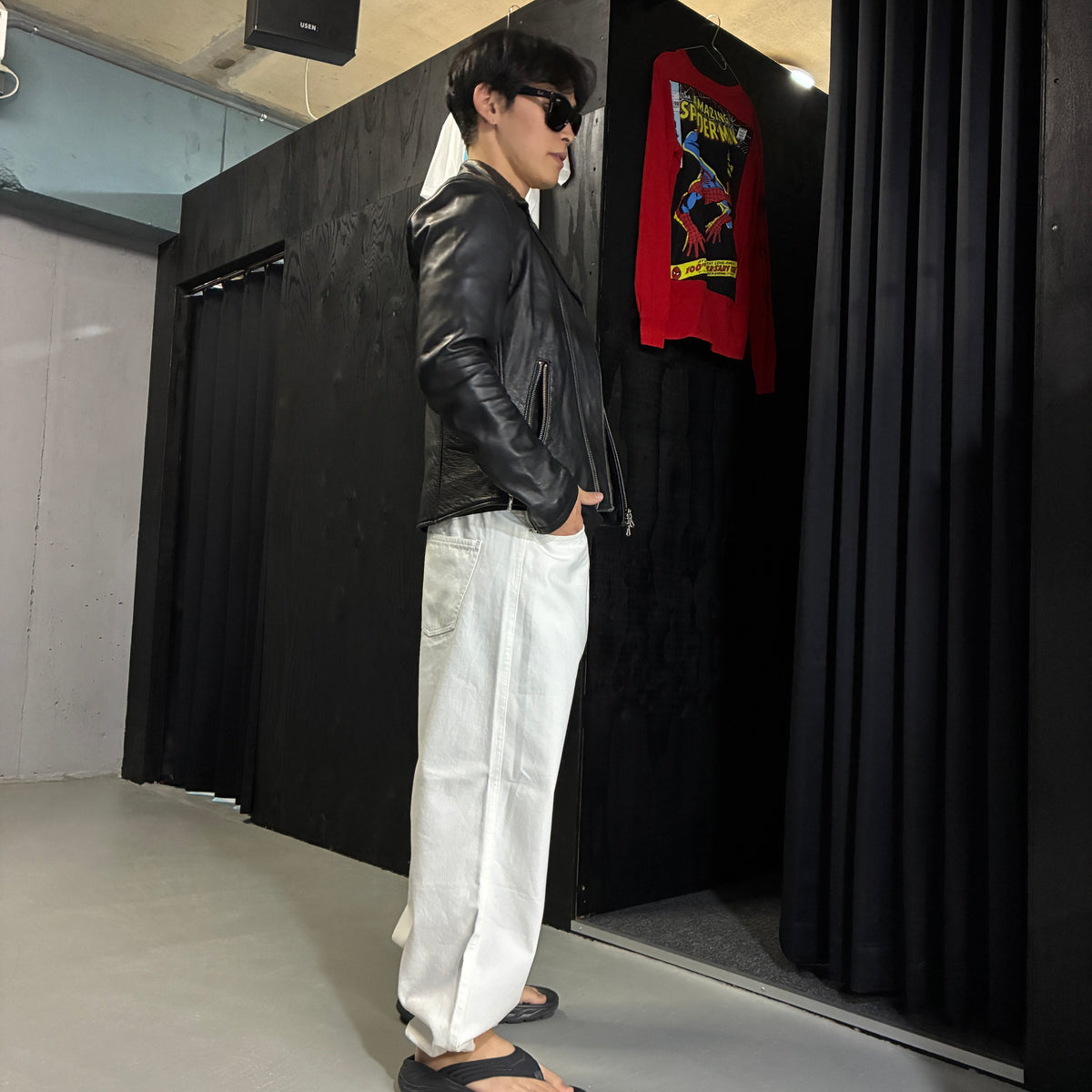 Drawcord Easy Wide Denimを
      身長160cm
      ・体重56kg
      ・Sサイズ
      ・WHITEカラー
      で着用した例
