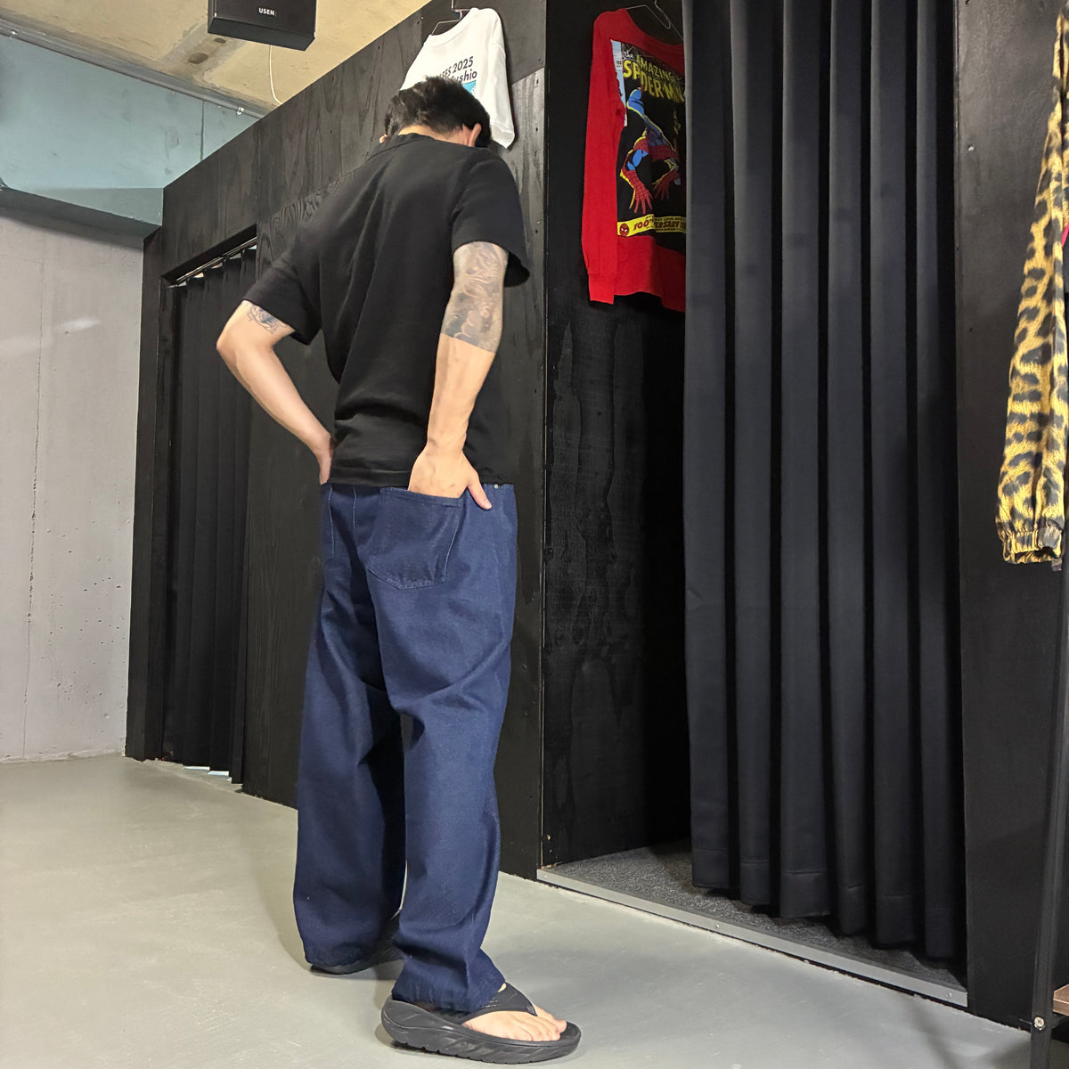 Drawcord Easy Wide Denimを
      身長160cm
      ・体重56kg
      ・Sサイズ
      ・INDIGOカラー
      で着用した例