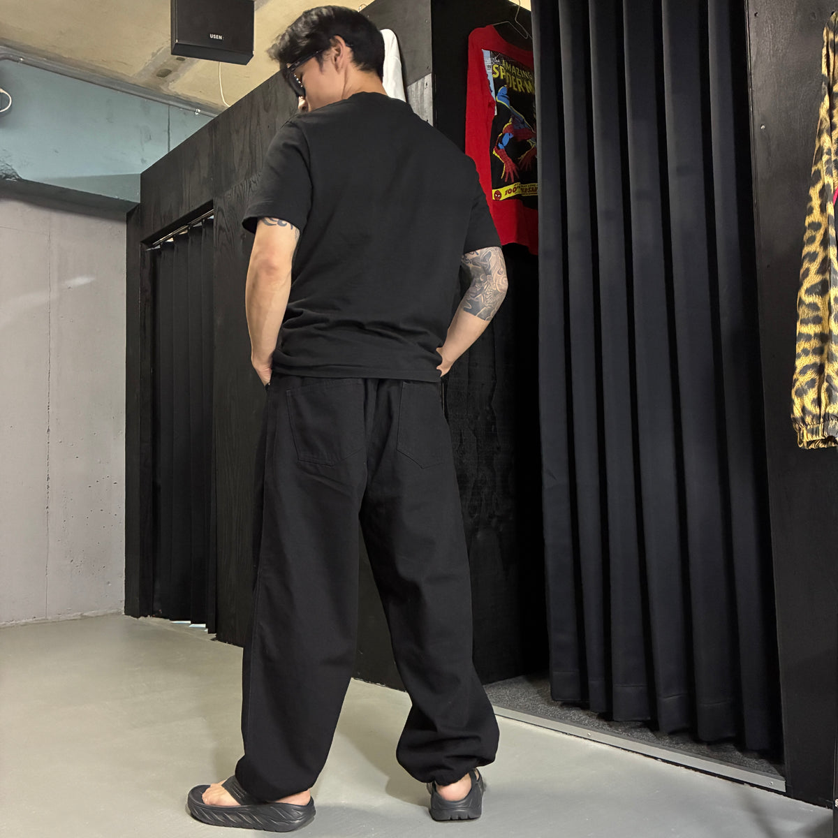 Drawcord Easy Wide Denimを
      身長160cm
      ・体重56kg
      ・Sサイズ
      ・BLACKカラー
      で着用した例
